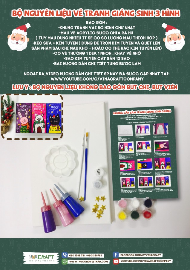 Kit vẽ tranh Giáng sinh 3 hình